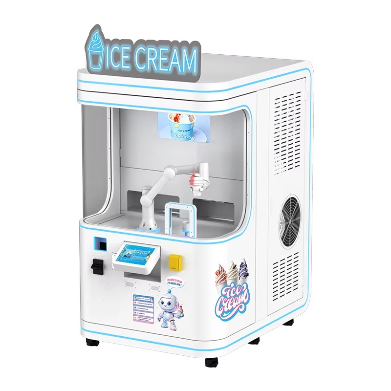 Soft Serve Ice Cream Machine 3 Flavor - Robotic Arm Ice Cream Vending Machine