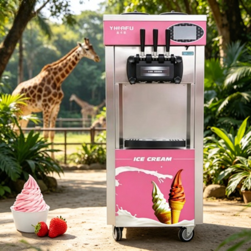 Soft Serve Ice Cream Machine 3 Flavor - Professional Commercial Ice Cream Maker Machine