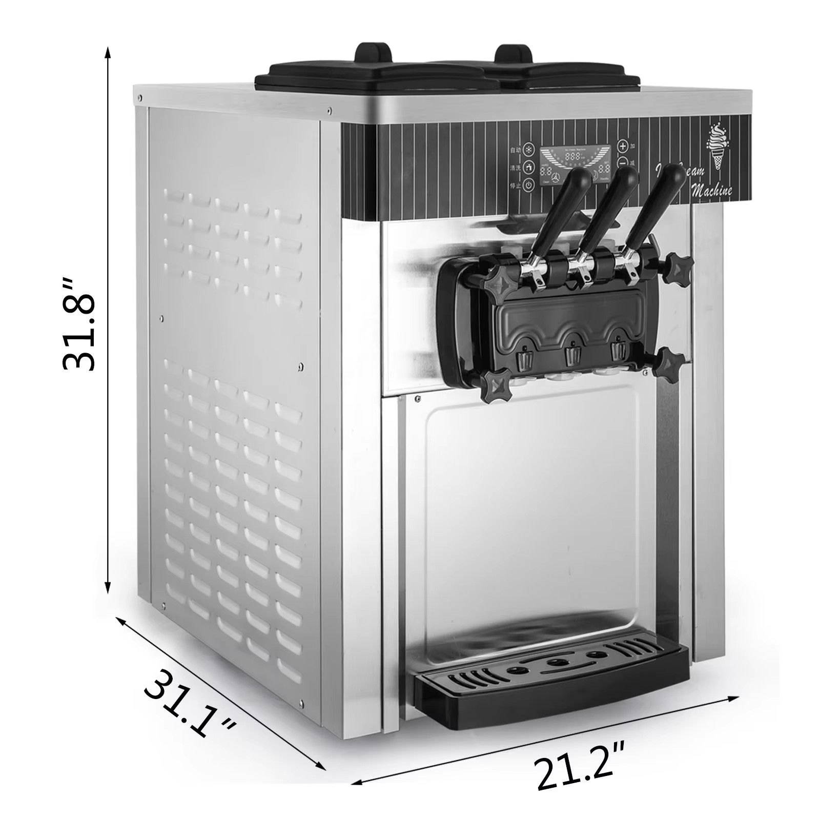New High Quality Vertical Tabl - Soft Serve Ice Cream Machine 3 Flavor 评论和价格