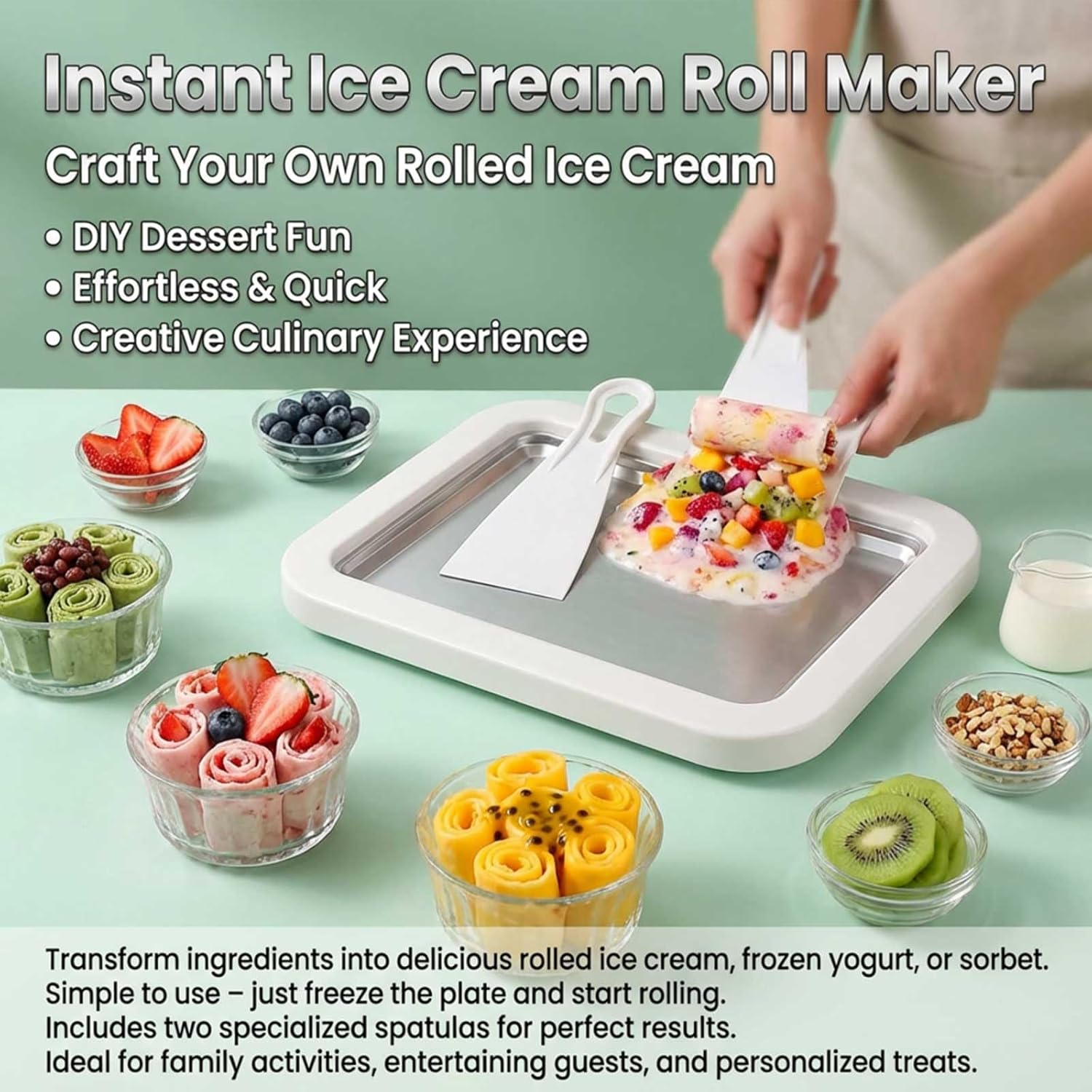 Household Fried Ice Cream Roll - Rolled Ice Cream Machine Fried Plate 评论和价格