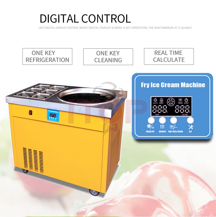 Round Pan Ice Cream Roll Freez - Rolled Ice Cream Machine Fried Plate 评论和价格