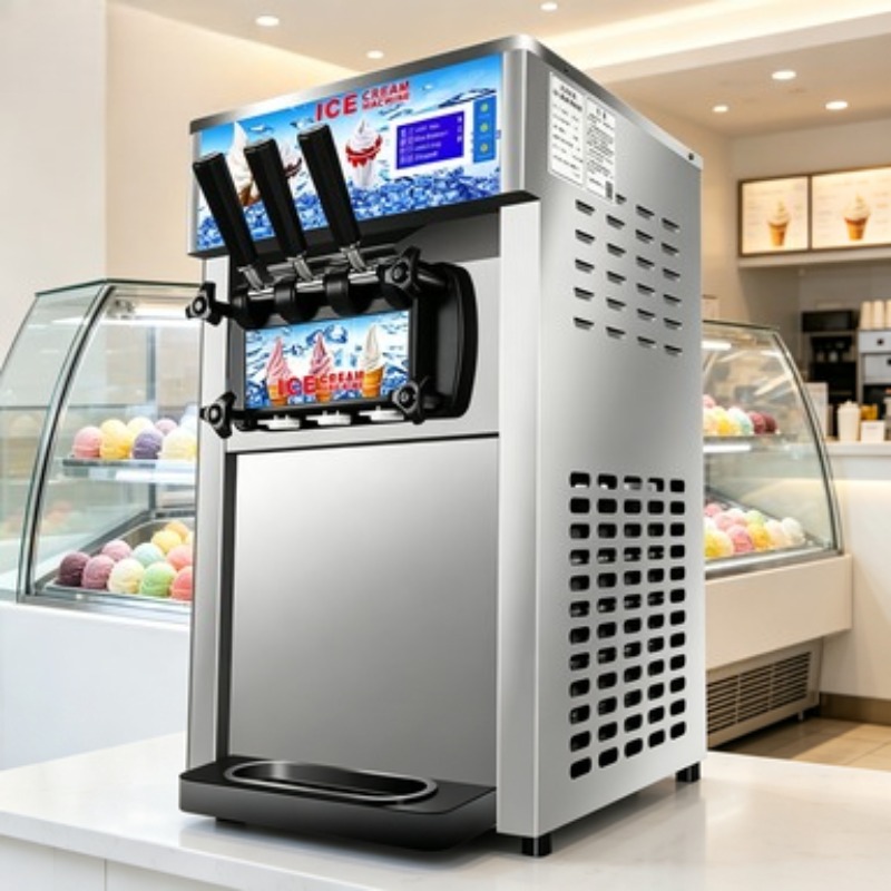 28L/h High Capacity Ice Cream  - Soft Serve Ice Cream Machine 3 Flavor 评论和价格