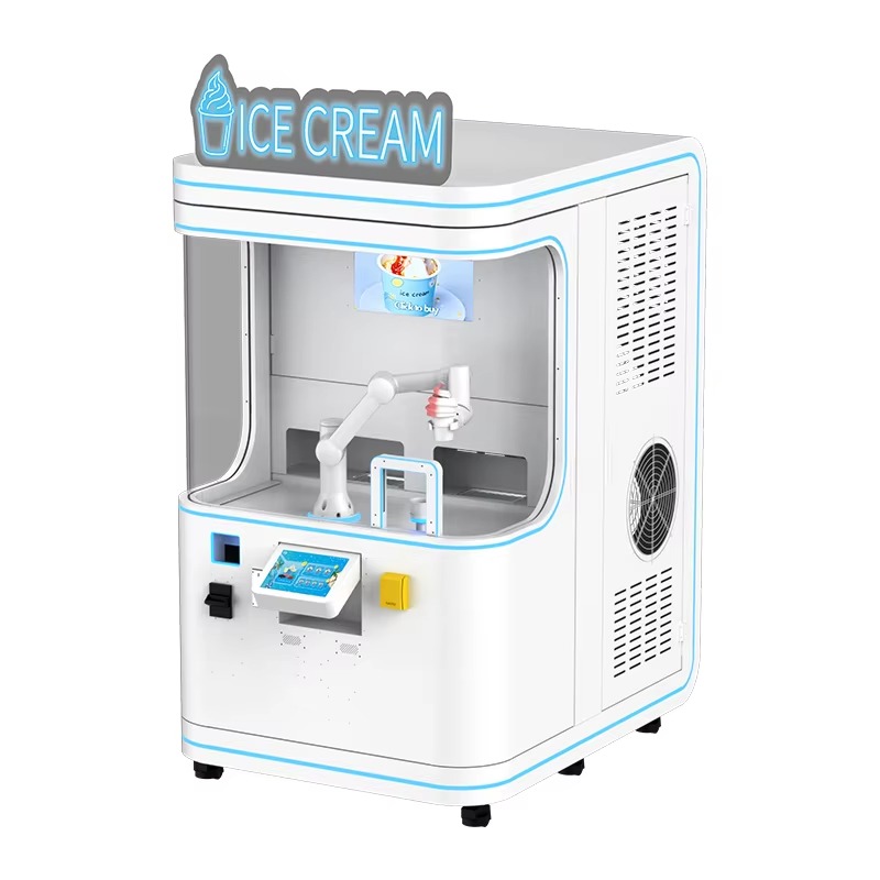 Robotic Arm Ice Cream Vending  - Soft Serve Ice Cream Machine 3 Flavor 评论和价格