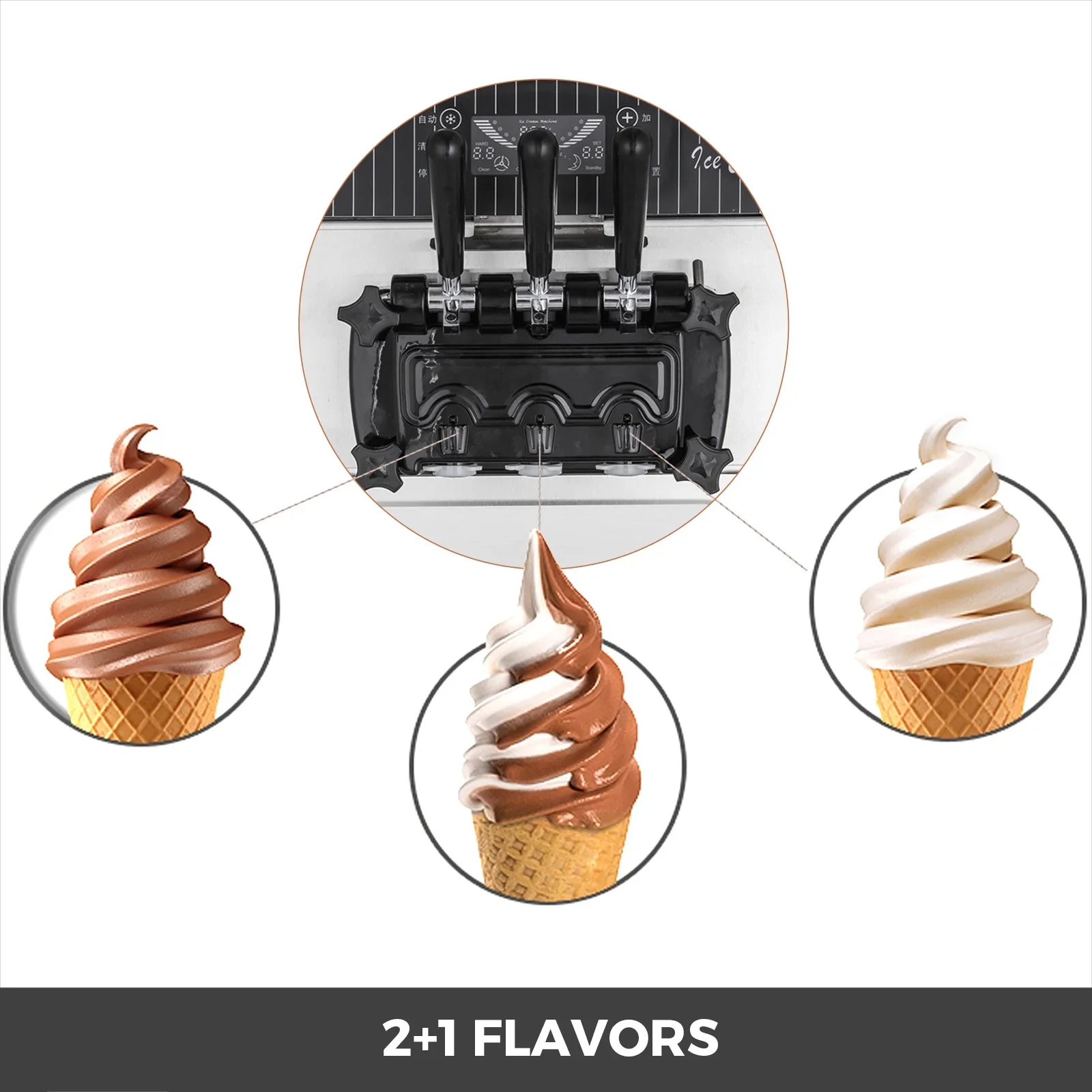 3-Flavor Countertop Soft Serve - Commercial Ice Cream Machine Countertop 评论和价格