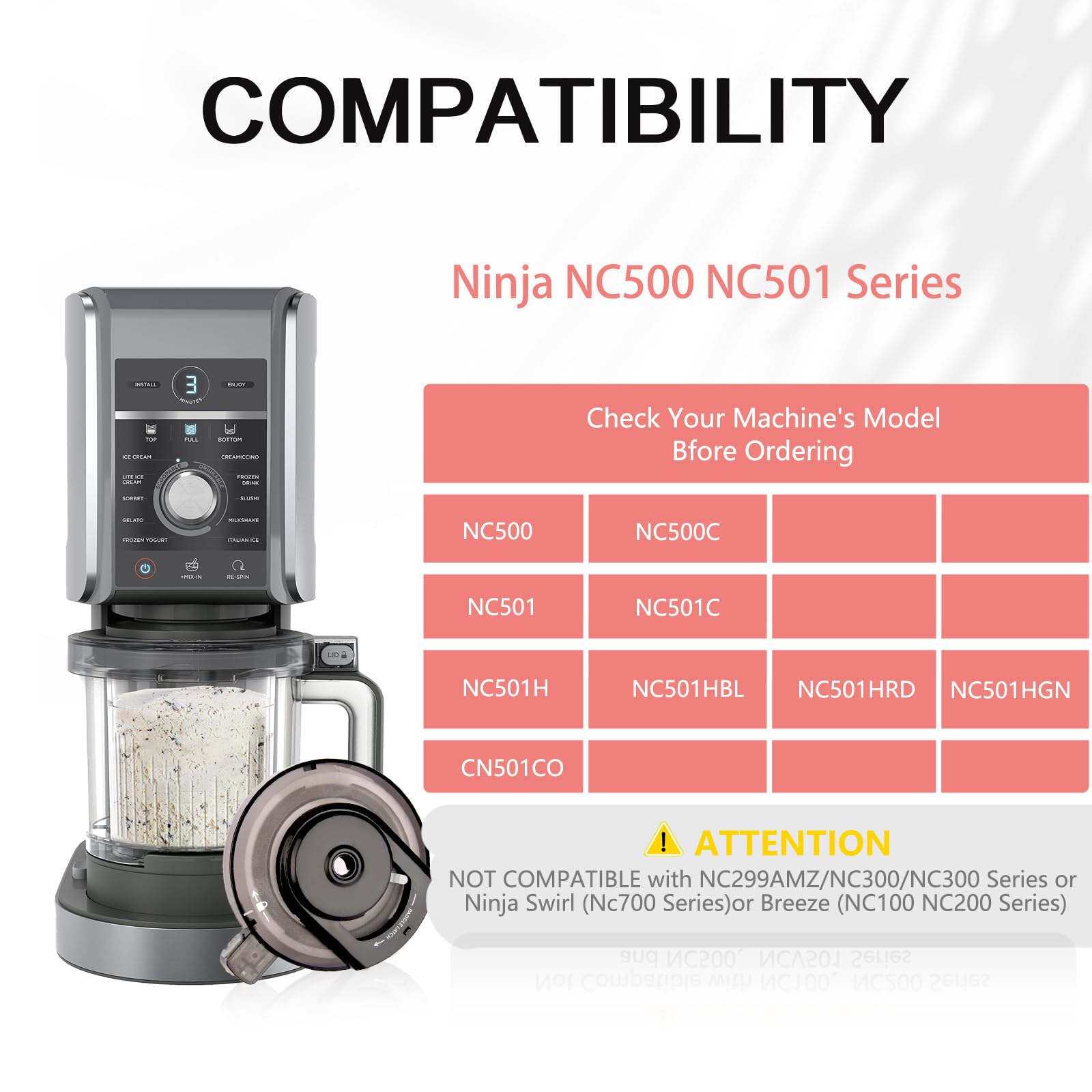 Outer Bowl Lid For Ninja Cream - Soft Ice Cream Maker Machine Commercial 评论和价格