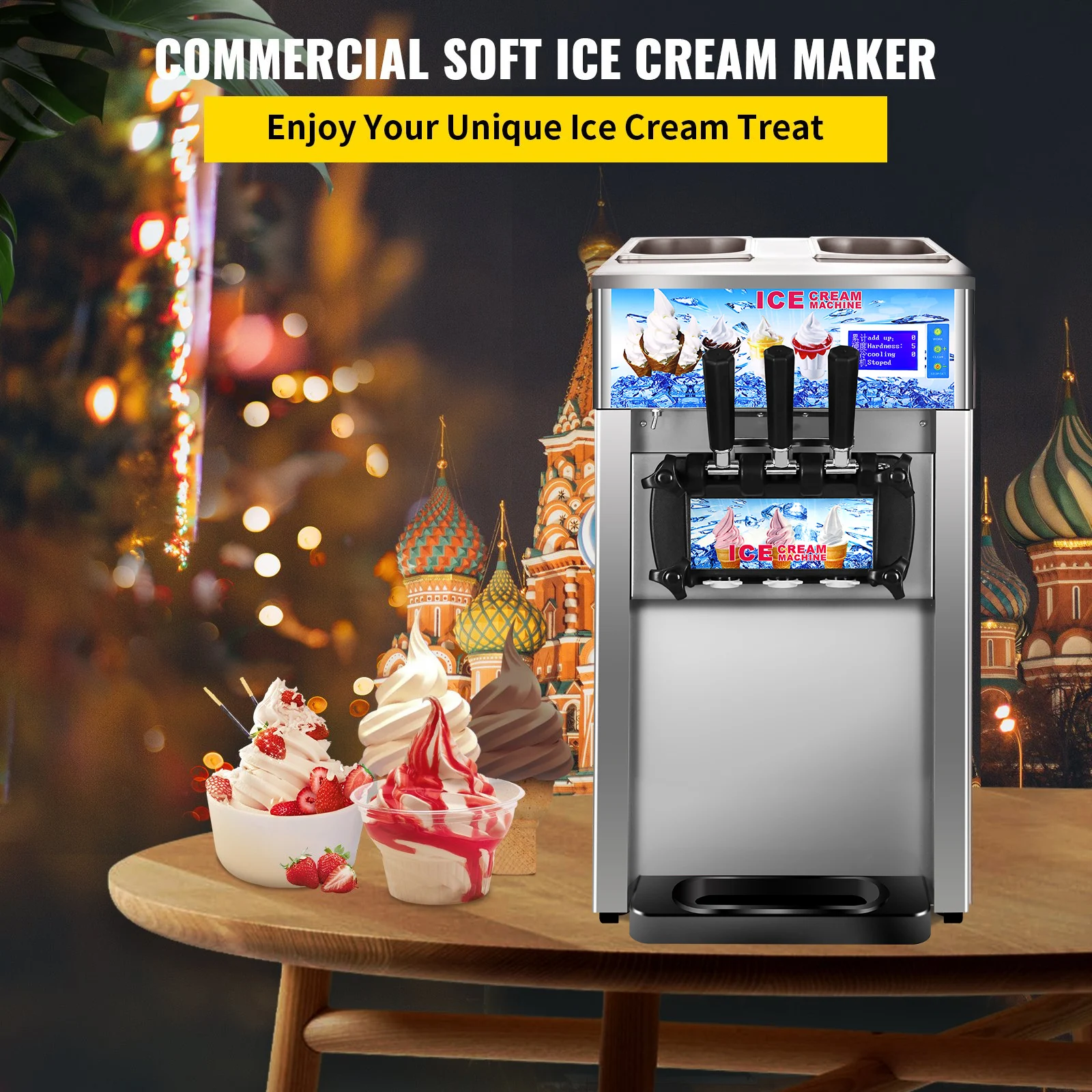 SIHAO Countertop Commercial So - Soft Serve Ice Cream Machine 3 Flavor 评论和价格